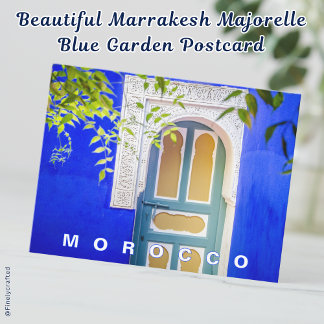 Beautiful Marrakesh Majorelle Blue Garden  Postcard