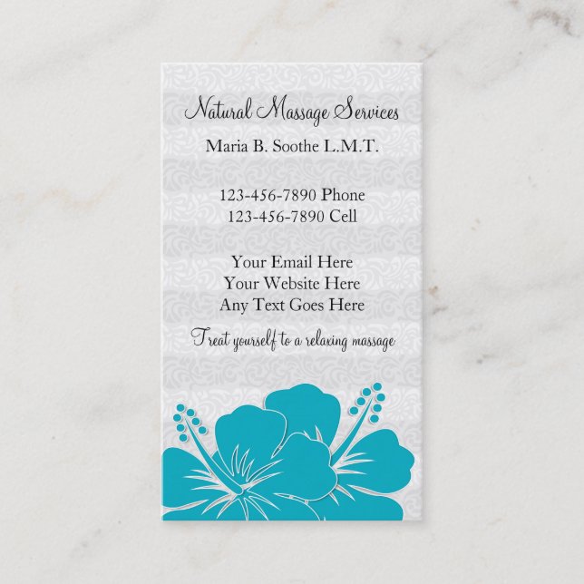 Beautiful Massage Business Cards (Front)