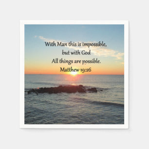 BEAUTIFUL MATTHEW 19:26 PHOTO DESIGN PAPER NAPKINS