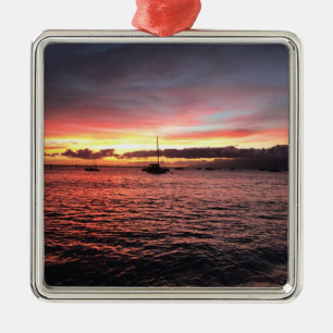 Beautiful Maui Hawaii vacation sunset. Metal Ornament