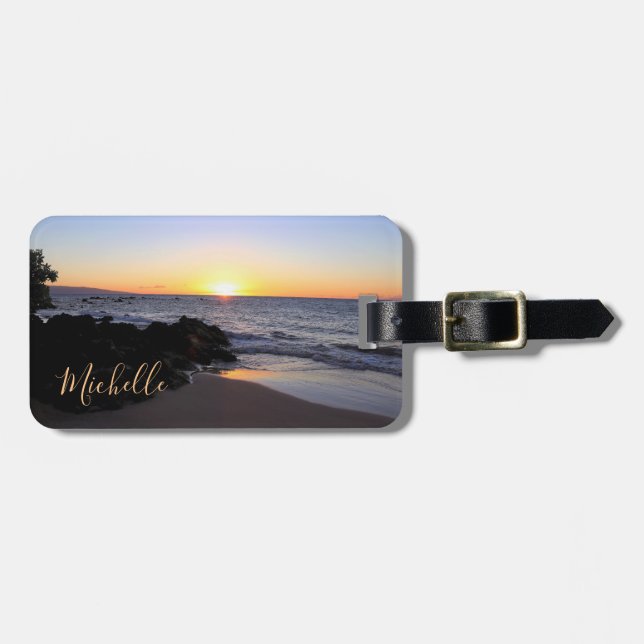 Beautiful Maui Sunset Luggage Tag (Front Horizontal)