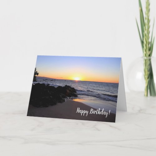 Beautiful Maui Sunset on the Beach Greeting Card