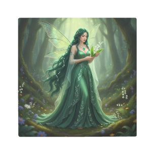 Beautiful May Emerald Fairy Metal Print