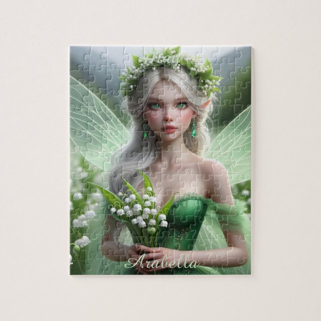 Beautiful May Fairy in Lilies of the Valley Jigsaw Puzzle (Vertical)