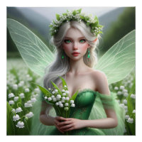 Beautiful May Fairy in Lilies of the Valley