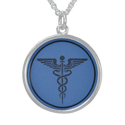 Beautiful Medical Caduceus Symbol Nurse Doctor Sterling Silver Necklace