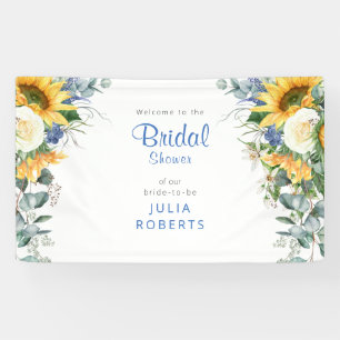 Beautiful Mediterranean Floral Bridal Shower Banner