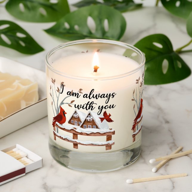 Beautiful Memorial/Christmas Cardinal Scented Candle (Lit)