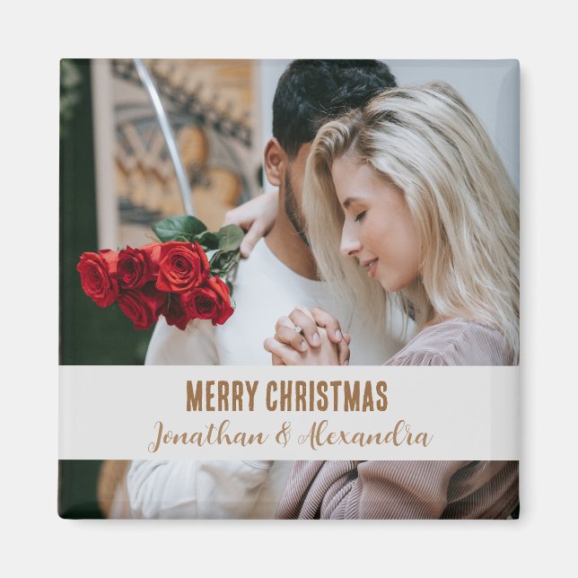 Beautiful memorial couple photo Holiday gifts Xmas Magnet (Front)