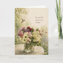 Beautiful Memories Remain Watercolor Sympathy Card