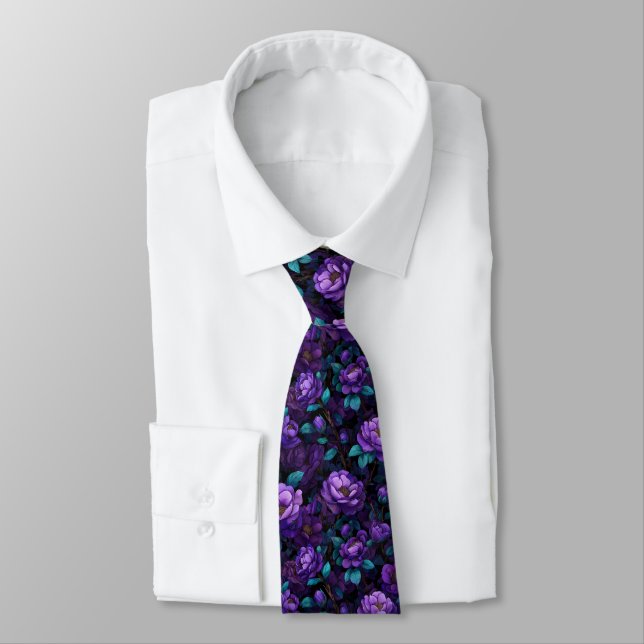 Beautiful Mens Accessories Gardenias Flower Neck Tie (Tied)