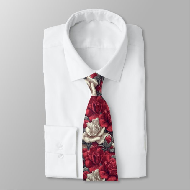 Beautiful Mens Fashion Gardenias Neck Tie (Tied)