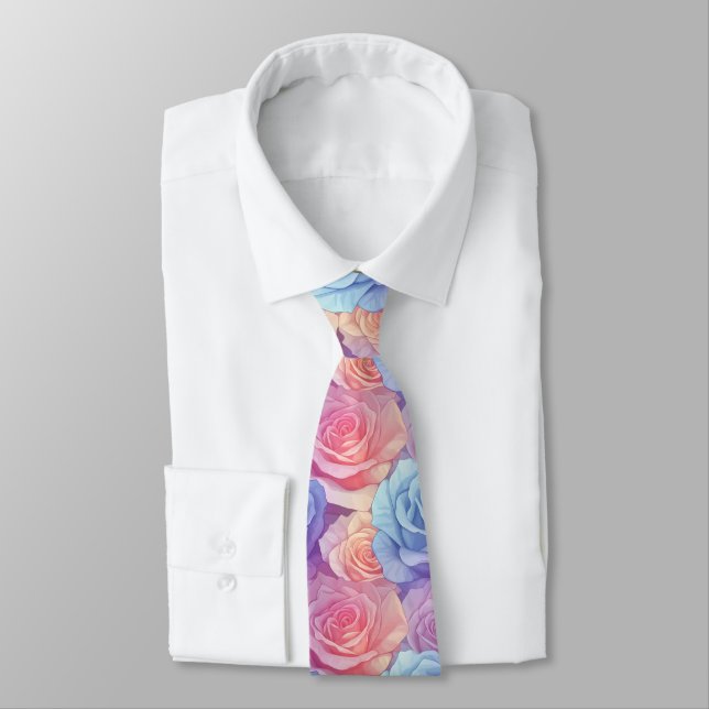 Beautiful Mens Fashion Rose Floral Neck Tie (Tied)