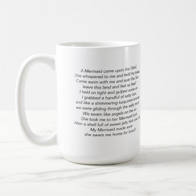 Beautiful Mermaid and Mermaid Poem on a Mug (Left)