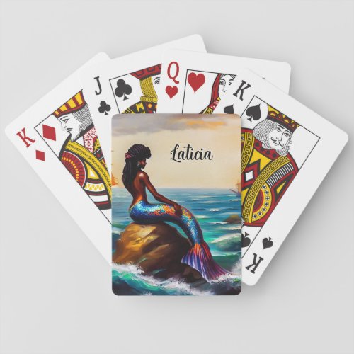 Beautiful Mermaid and the Sea Poker Cards