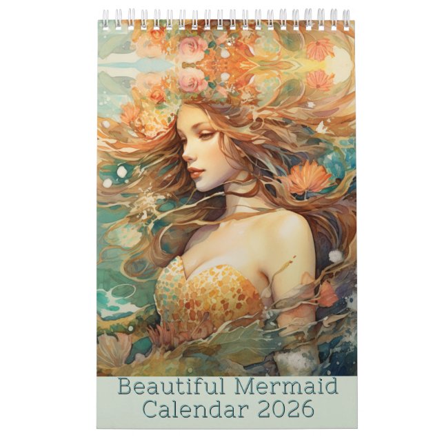 Beautiful Mermaid Calendar 2026, Mermaid (Cover)