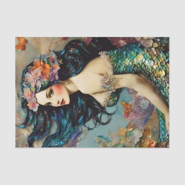 Beautiful Mermaid Decoupage Tissue Paper (Front)