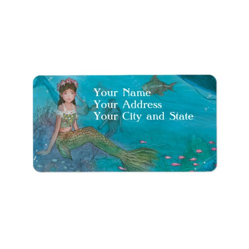 Beautiful Mermaid Girl Customize Label