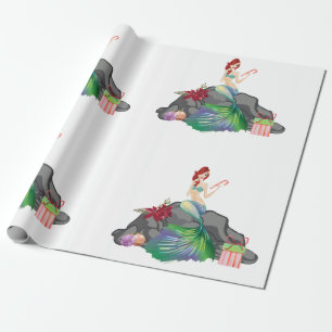 Beautiful Mermaid Holiday Christmas Wrapping Paper