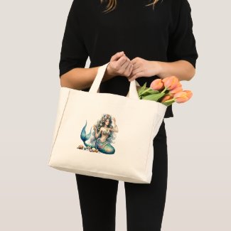 Beautiful Mermaid Large Tote Bag