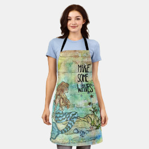 Beautiful Mermaid Make Some Waves Apron