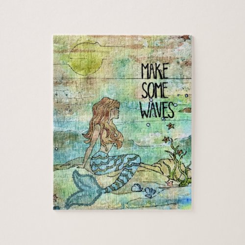 Beautiful Mermaid Make Some Waves Jigsaw Puzzle