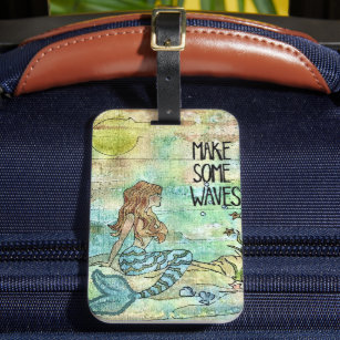 Mermaid top luggage tag