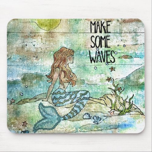 Beautiful Mermaid Make Some Waves Mouse Pad