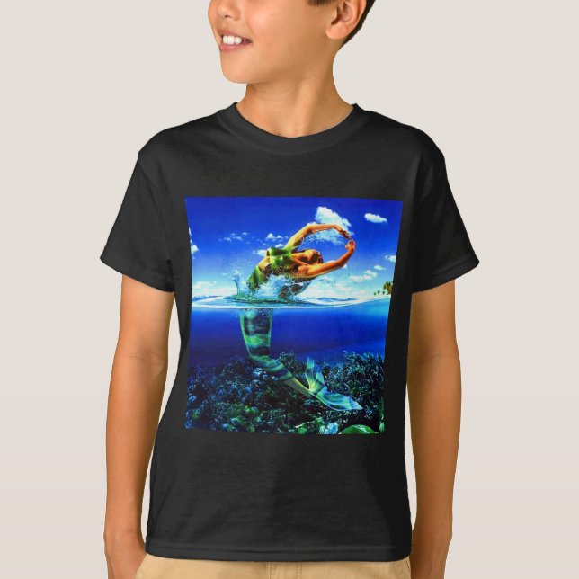 Beautiful Mermaid Paintings T-Shirt (Front)