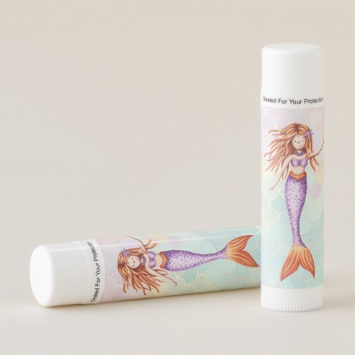 Beautiful Mermaid Purple Tail Pastel Scales Lip Balm