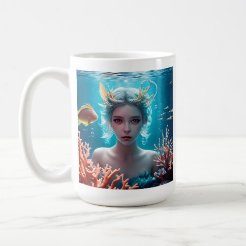 Beautiful Mermaid Under Water Coffee Mug