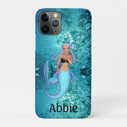 Beautiful Mermaid Under Water Personalized iPhone 11 Pro Case