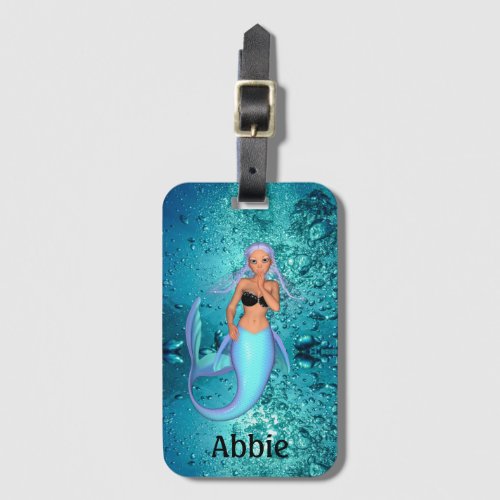 Beautiful Mermaid Under Water Personalized Luggage Tag