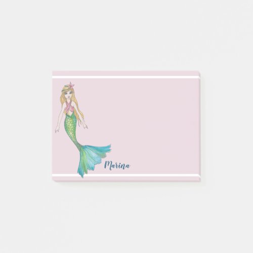Beautiful Mermaid with Blonde Hair Post_it Notes