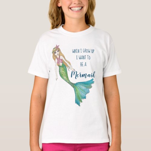Beautiful Mermaid with Blonde Hair T_Shirt