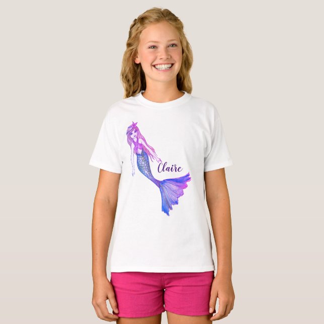 Beautiful Mermaid with Blonde Hair T-Shirt (Front Full)