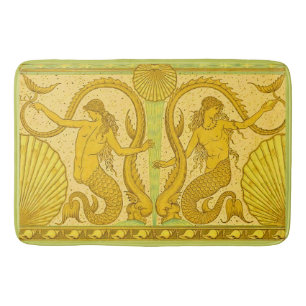 beautiful mermaids print bath mat