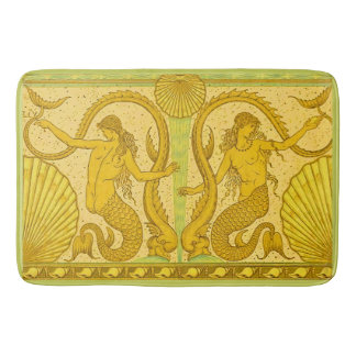 beautiful mermaids print bath mat