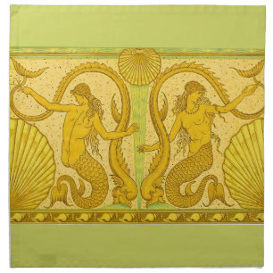 beautiful mermaids print cloth napkin