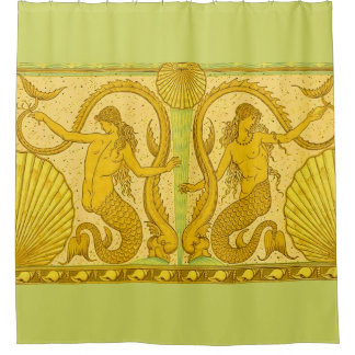 beautiful mermaids print shower curtain