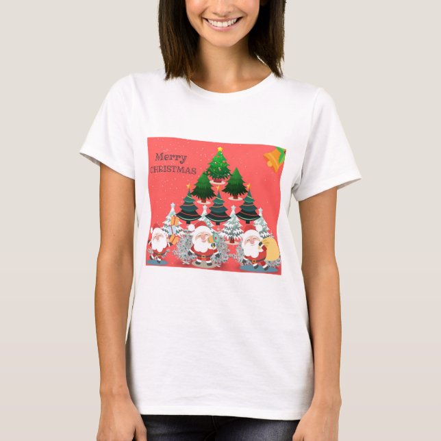 Beautiful Merry Christmas Design T-Shirt (Front)