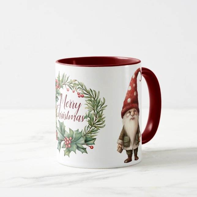 Beautiful Merry Christmas Gnome Mug (Front Right)