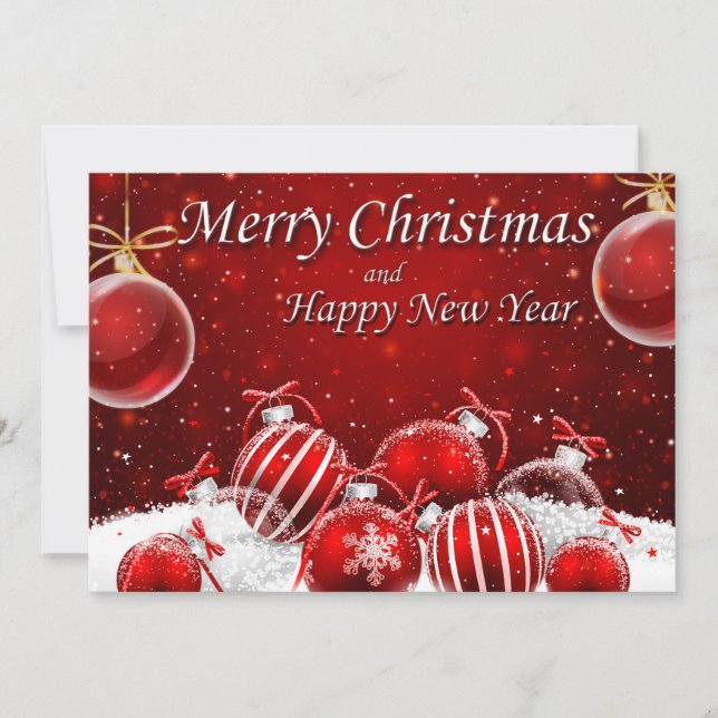 Beautiful Merry Christmas Holiday Card (Front)