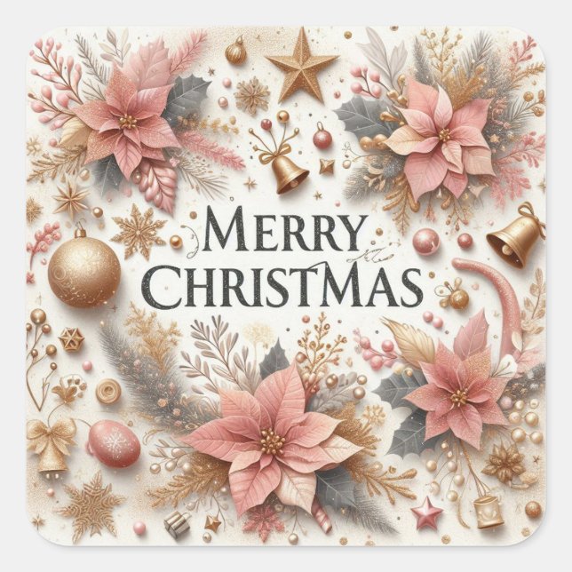 Beautiful Merry Christmas Sticker  (Front)