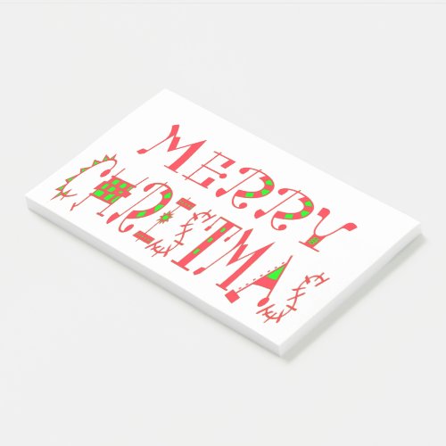 Beautiful Merry Christmas Text Pattern Design Art Post_it Notes