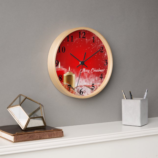 Beautiful Merry Christmas Wall Clock! Clock (Office)