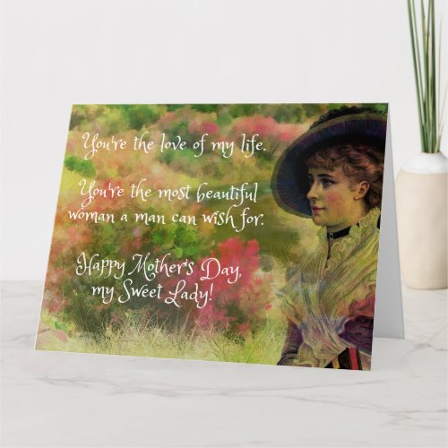 Beautiful Message Husband to Wife Mothers Day  Card