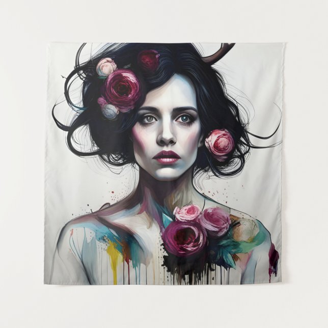 Beautiful messy Woman  Tapestry (Front)