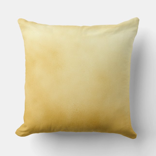 Beautiful Metallic Faux Gold Foil Throw Pillow (Front)