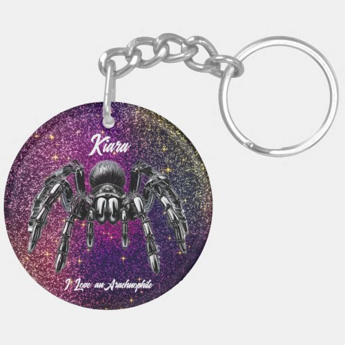 Beautiful Metallic Look Tarantula Keychain